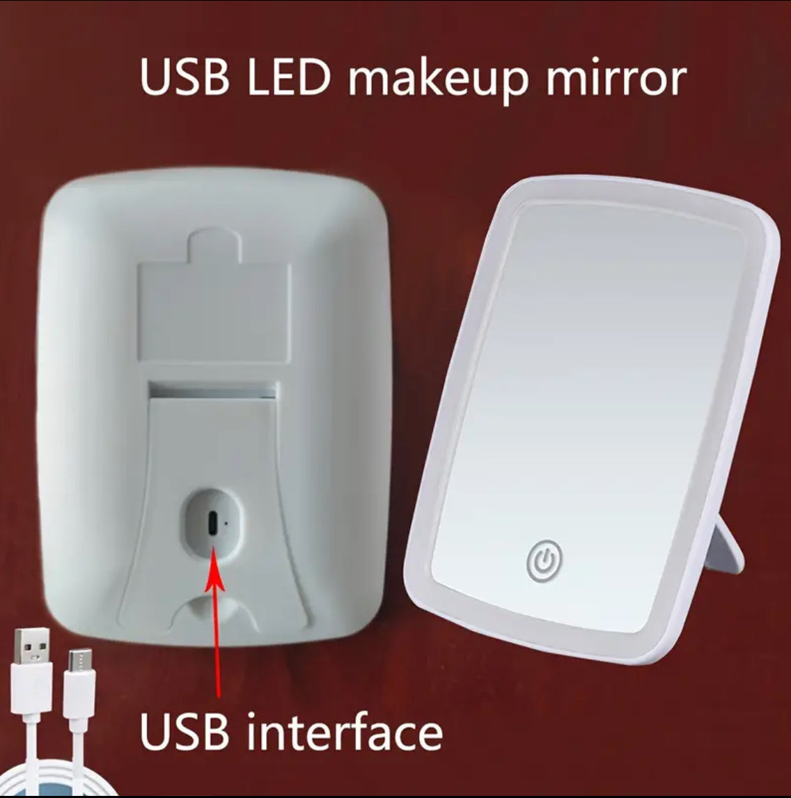 USB Charging White LED Makeup Mirror